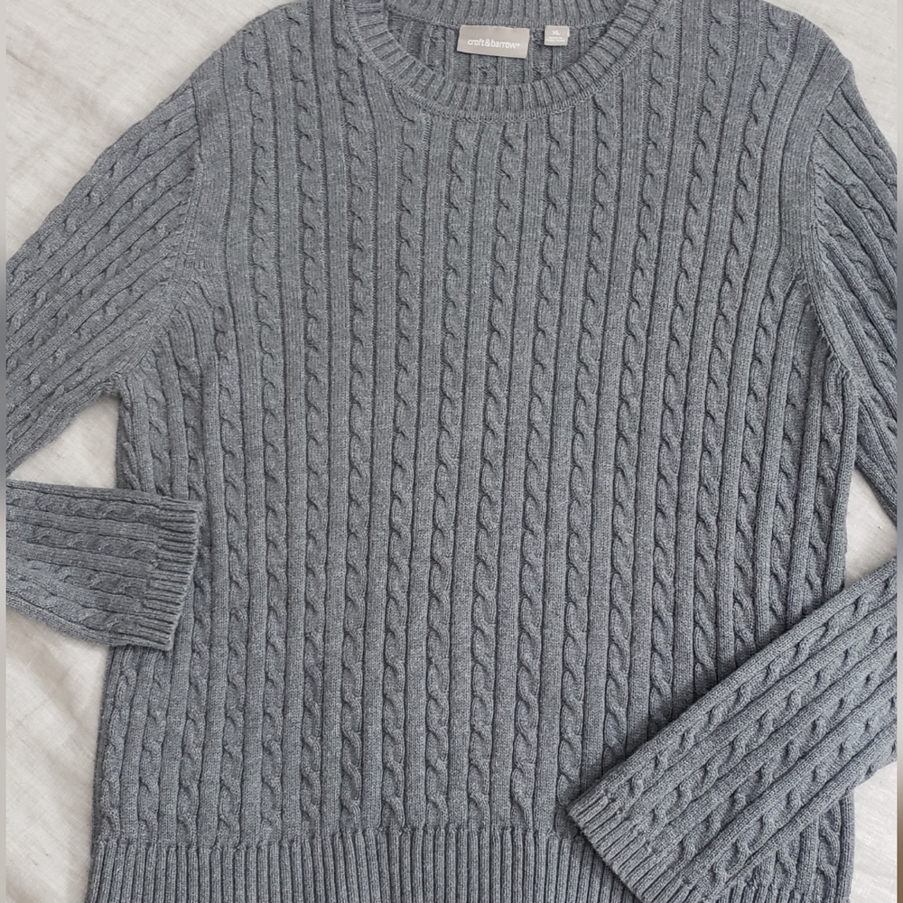 Grey Cable Knit Sweater,cozycore Aesthetic quiet Luxury, 100%cotton